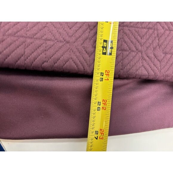 Athleta Jacquard Elevation Geometric purple Quilted Pullover Sweater Womens sz M - Picture 11 of 13